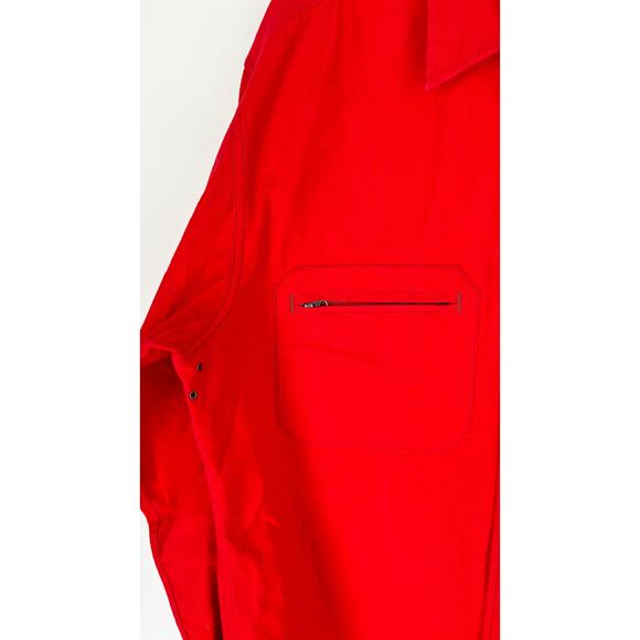 Woolrich Button Shirt Jacket Shacket Mens SIze Large Red Long Sleeve Cotton 6287 - Picture 4 of 8